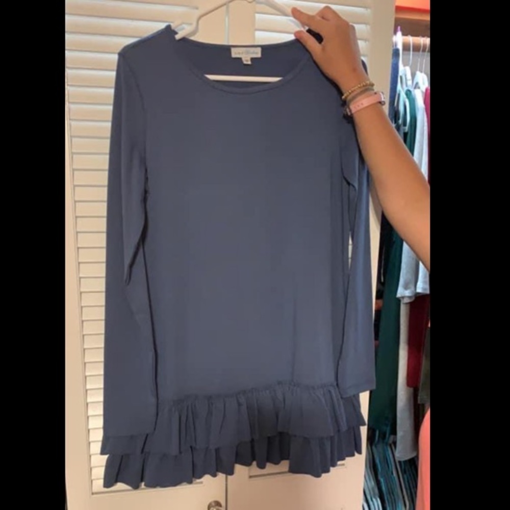 Longsleeve tshirt dresses, ruffle detail on bottom